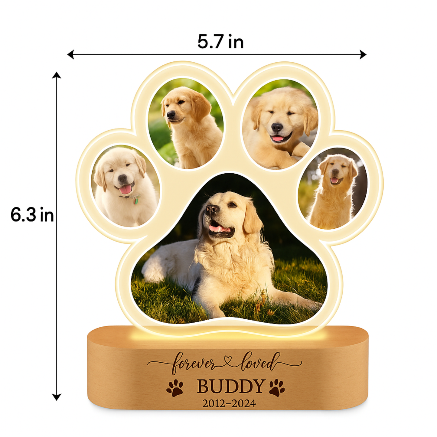 Personalized Pet Paw Lamp